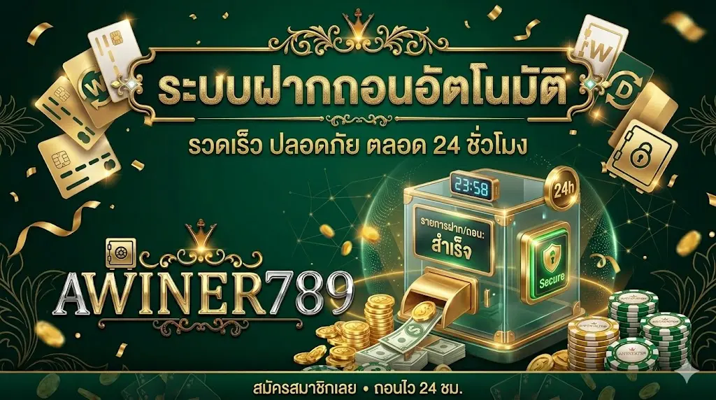 ระบบฝากถอนอัตโนมัติของ awiner789 รวดเร็ว ปลอดภัย ตลอด 24 ชั่วโมง